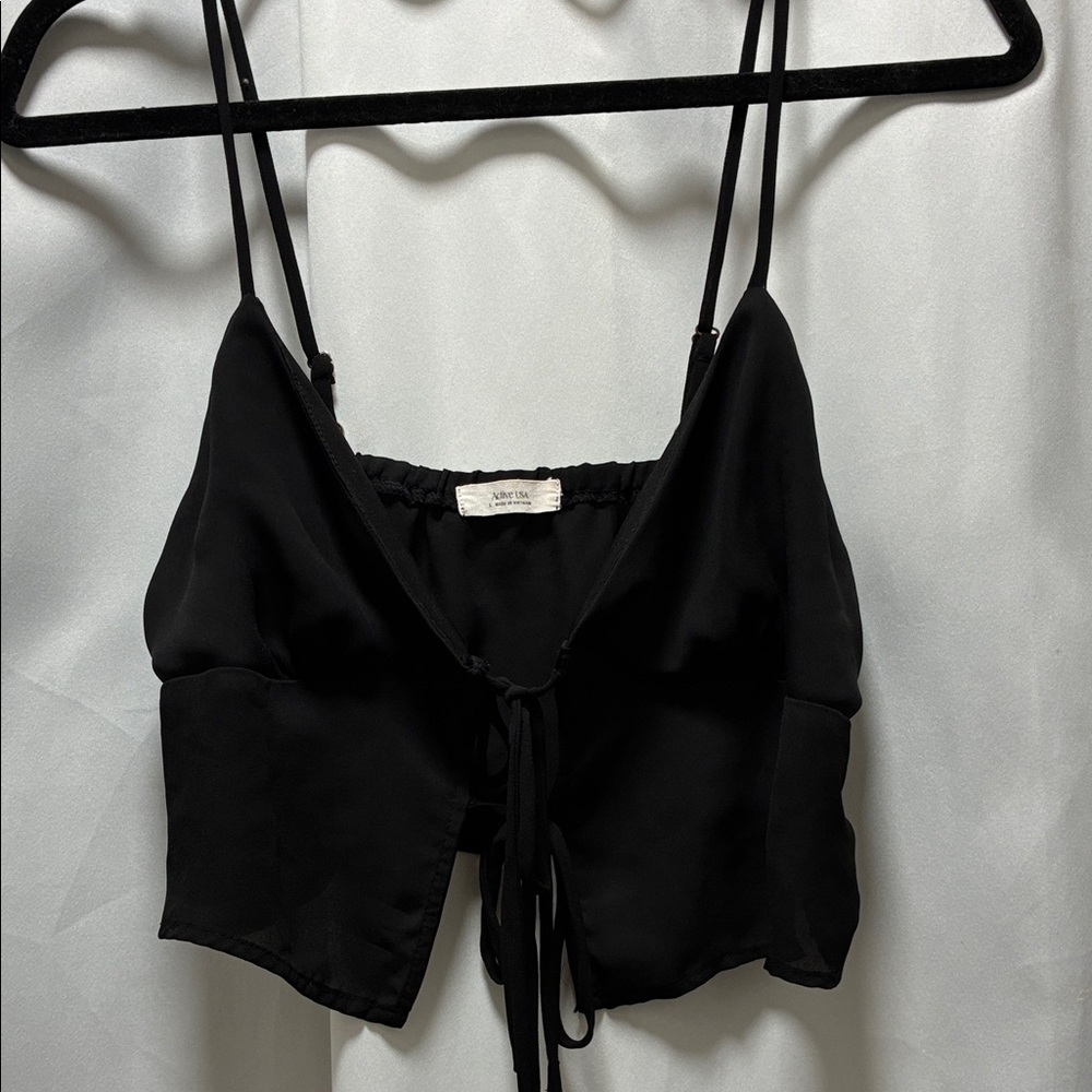 Black Strappy Intimate Crop Top